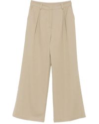 Patrizia Pepe - Pantaloni A Gamba Ampia Con Pieghe - Lyst