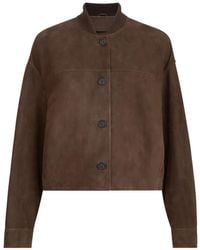 Brunello Cucinelli - Couture Suede Outerwear Jacket With Monili - Lyst