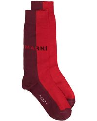 Marni Baumwolle Socken mit Logo-Stickerei in Grün Damen Bekleidung Strumpfware Socken 