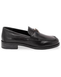 Twinset - Leather Loafers With Logo - Lyst