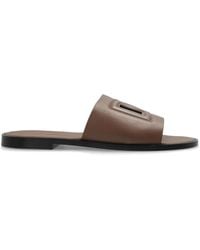 Dolce & Gabbana - Sandales En Cuir À Logo Dg - Lyst