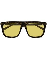 Saint Laurent - Tortoiseshell-Effect Square-Frame Sunglasses - Lyst