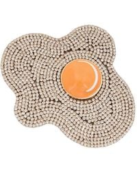 Essentiel Antwerp - Egg-Shaped Rhinestone-Embellished Brooch - Lyst
