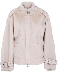 DR. HOPE - Jacke aus Faux Fur mit Schnallendetail - Lyst