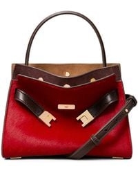 Tory Burch - Petite Lee Radziwill Calf-Hair Double Bag - Lyst