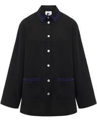 Sleeper - Paros Linen Unisex Pajama Shirt In Black - Lyst