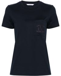 Max Mara - T-shirt in cotone con taschino - Lyst