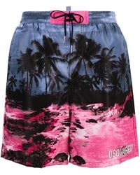 DSquared² - Logo Print Swimming Trunks - Lyst