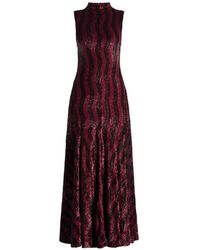 ilta - Leonie Sequin Striped Midi Dress - Lyst