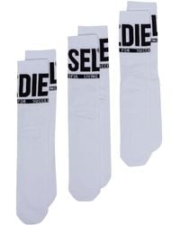 DIESEL - Skm-ray Logo-jacquard Socks (pack Of Three) - Lyst