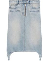 Courreges - Suspenders Denim Midi-Skirt - Lyst
