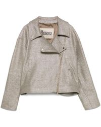 Herno - Lurex Biker Jacket - Lyst