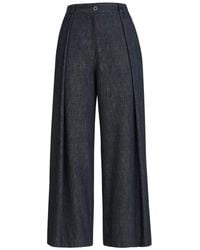 Brunello Cucinelli - Crop Wide Leg Pants - Lyst