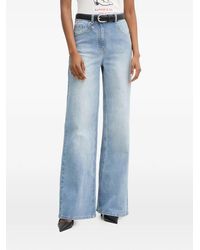 Morgan - Charm-Detail Wide-Leg Jeans - Lyst