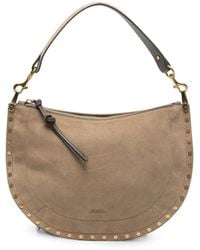 Isabel Marant - Oskan Stud-Embellished Suede Shoulder Bag - Lyst