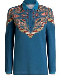Etro - Paisley-Print Polo Shirt - Lyst