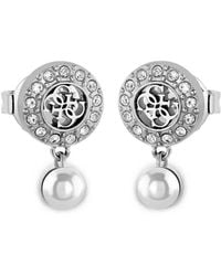 Guess - Tiny Pearly Pearl-Drop Earrings - Lyst