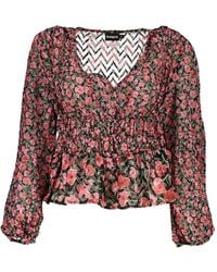 Desigual - Floral-Print Smocked Blouse - Lyst