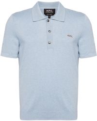 A.P.C. - Logo-Embroidered Polo Shirt - Lyst