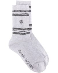 Alexander McQueen Gestreifte Sportsocken - Mettallic