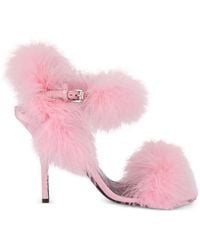 Moschino - Sandalen Mit Federn 100Mm - Lyst