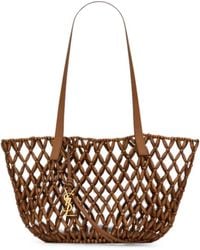 Saint Laurent - Small Panier Beaded Cage-Style Leather Tote Bag - Lyst