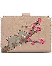 Furla - Compact S Bear Floral Leather Wallet - Lyst