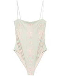Agua Bendita - Durazno Playa Shell-Print Swimsuit - Lyst