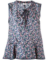 Moncler Floral Flared Blouse - Blue