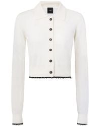 Pinko - Cropped Cardigan With Polo Collar - Lyst