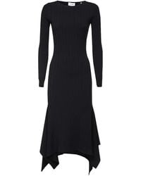 St. John - Ribbed Long-Sleeve Maxi Dress - Lyst