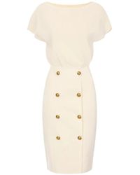 Elisabetta Franchi - Knit Dress With Jewel Buttons - Lyst