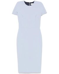 Victoria Beckham - Midikleid Mit Rundhalsausschnitt - Lyst