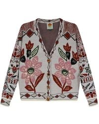 FARM Rio - Off- Ainika Embroidered Flower Knit Cardigan - Lyst