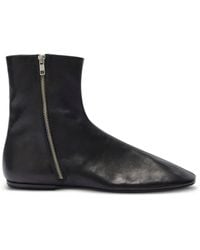 Dries Van Noten - Zipped Leather Sock Boots - Lyst
