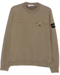 Stone Island - Logo-Patch Chest-Pocket Sweatshirt - Lyst