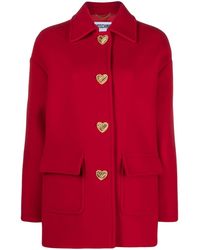 Moschino - Heart-buttons Single-breasted Coat - Lyst