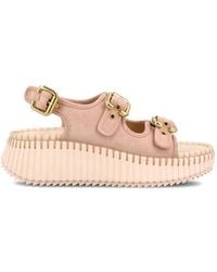 Chloé - Buckle Platform Sandals - Lyst
