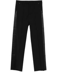 Les Hommes - Satin-Stripe Tailored Trousers - Lyst
