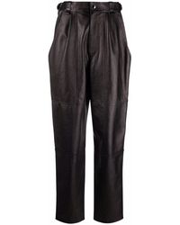 Isabel Marant - Straight Leg Leather Trousers - Lyst