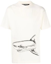 Palm Angels - Broken Shark Classic Tee Butter/black - Lyst