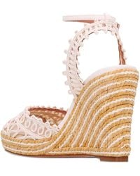 Aquazzura - 105Mm Kahlo Lace-Detail Wedge Heeled Espadrilles - Lyst