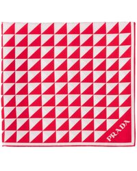 Prada - Printed Silk Twill Scarf - Lyst