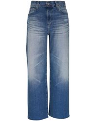 AG Jeans - High Waist Straight Jeans - Lyst