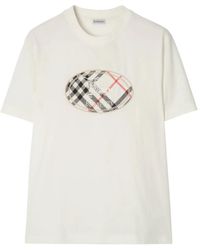 Burberry - Check Knight-Stamp Cotton T-Shirt - Lyst