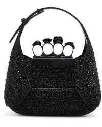 Alexander McQueen - The Jewelled Hobo Mini Leather Bag - Lyst
