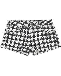 R13 - Effie Houndstooth-Print Denim Shorts - Lyst