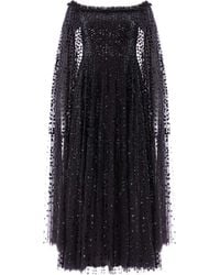 Needle & Thread - Raindrop Cape-Detail Midi Dress - Lyst