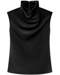 Another Tomorrow - Cowl-Neck Draped Top - Lyst