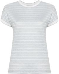 Eleventy - Camiseta a rayas con cuello redondo - Lyst